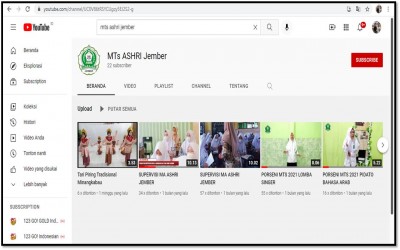 Youtube MTS ASHRI Jember
